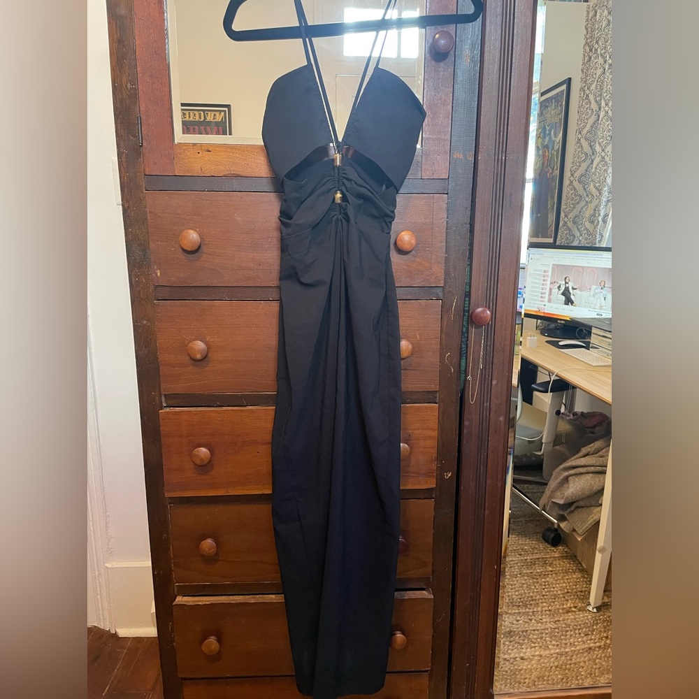 Zara black cutout midi dress